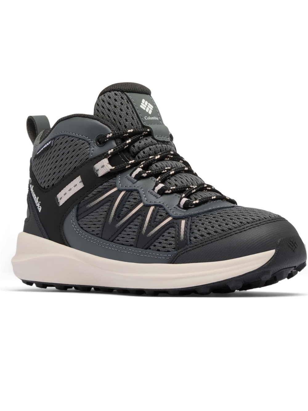 Columbia Kids Gray and Cream Trail Sneaker Hiking Boot Waterproof Like New